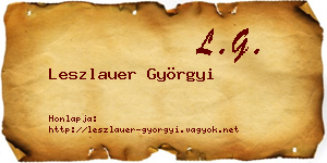 Leszlauer Györgyi névjegykártya